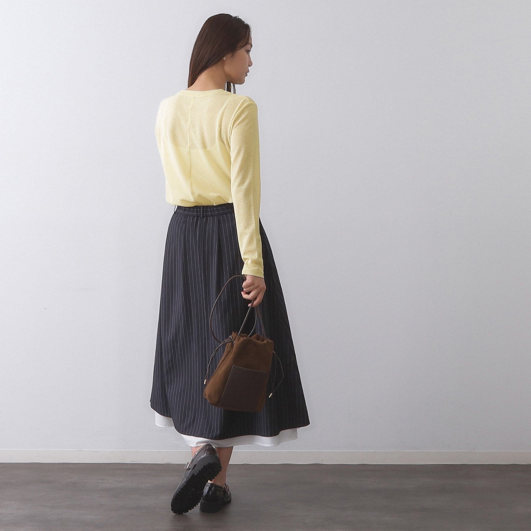 オペーク ドット クリップ OPAQUE.CLIP シアーラウンドネックカットソー【洗濯機洗い可】 (チャコールグレー(014)) チャコールグレー(014)