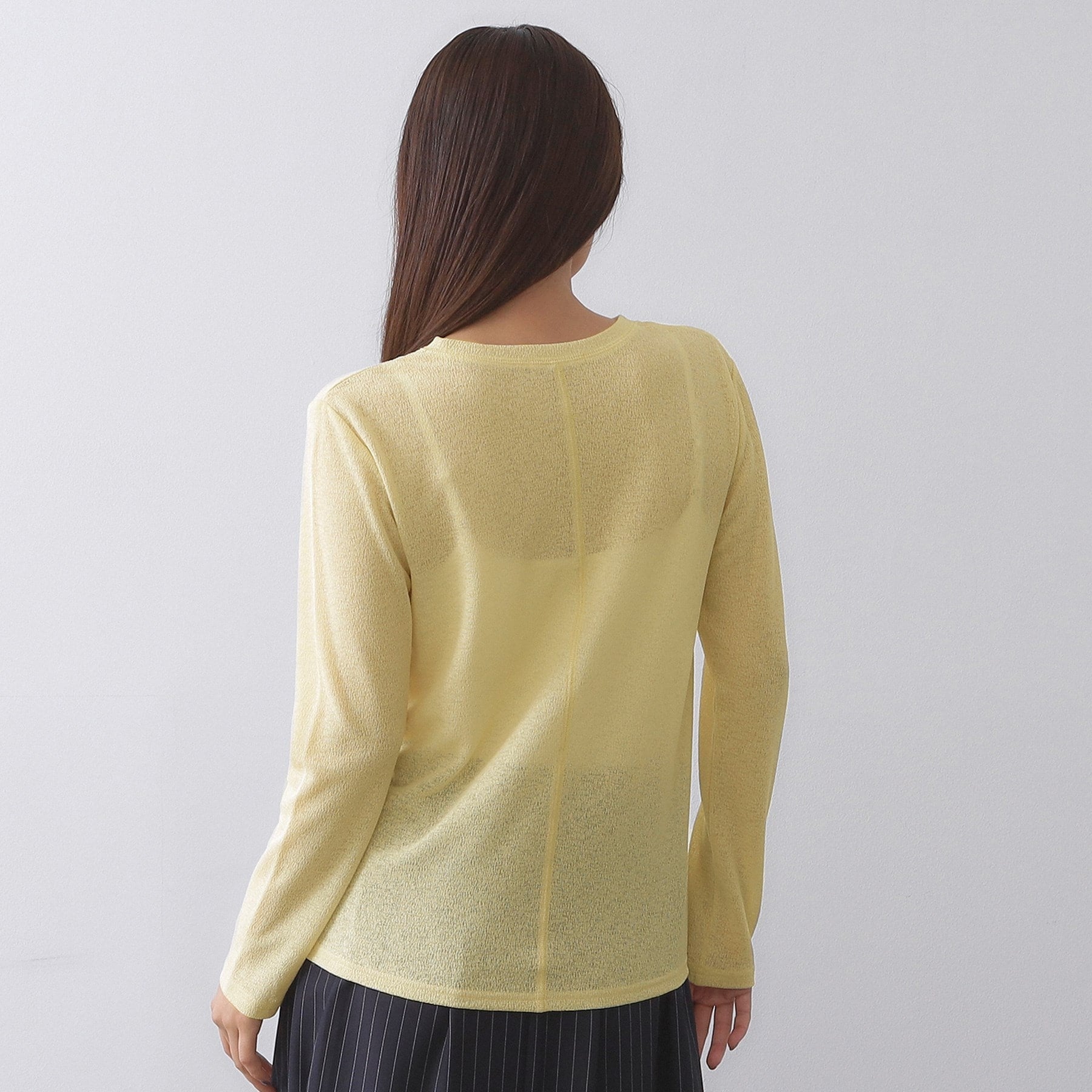 オペーク ドット クリップ OPAQUE.CLIP シアーラウンドネックカットソー【洗濯機洗い可】 (チャコールグレー(014)) チャコールグレー(014)