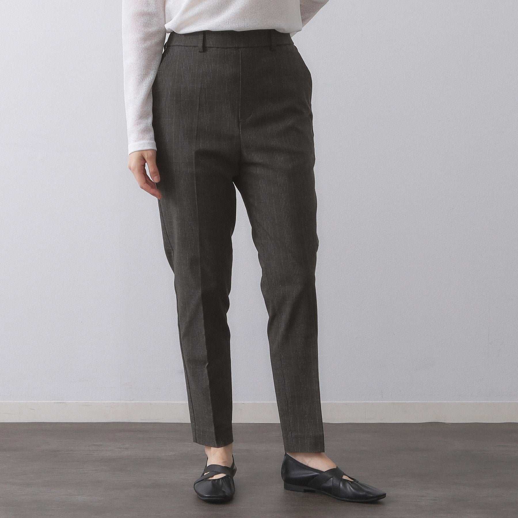 オペーク ドット クリップ OPAQUE.CLIP ハイストレッチイージースティックパンツ/柄アソート【洗濯機洗い可】 (チャコールグレー(214)) チャコールグレー(214)