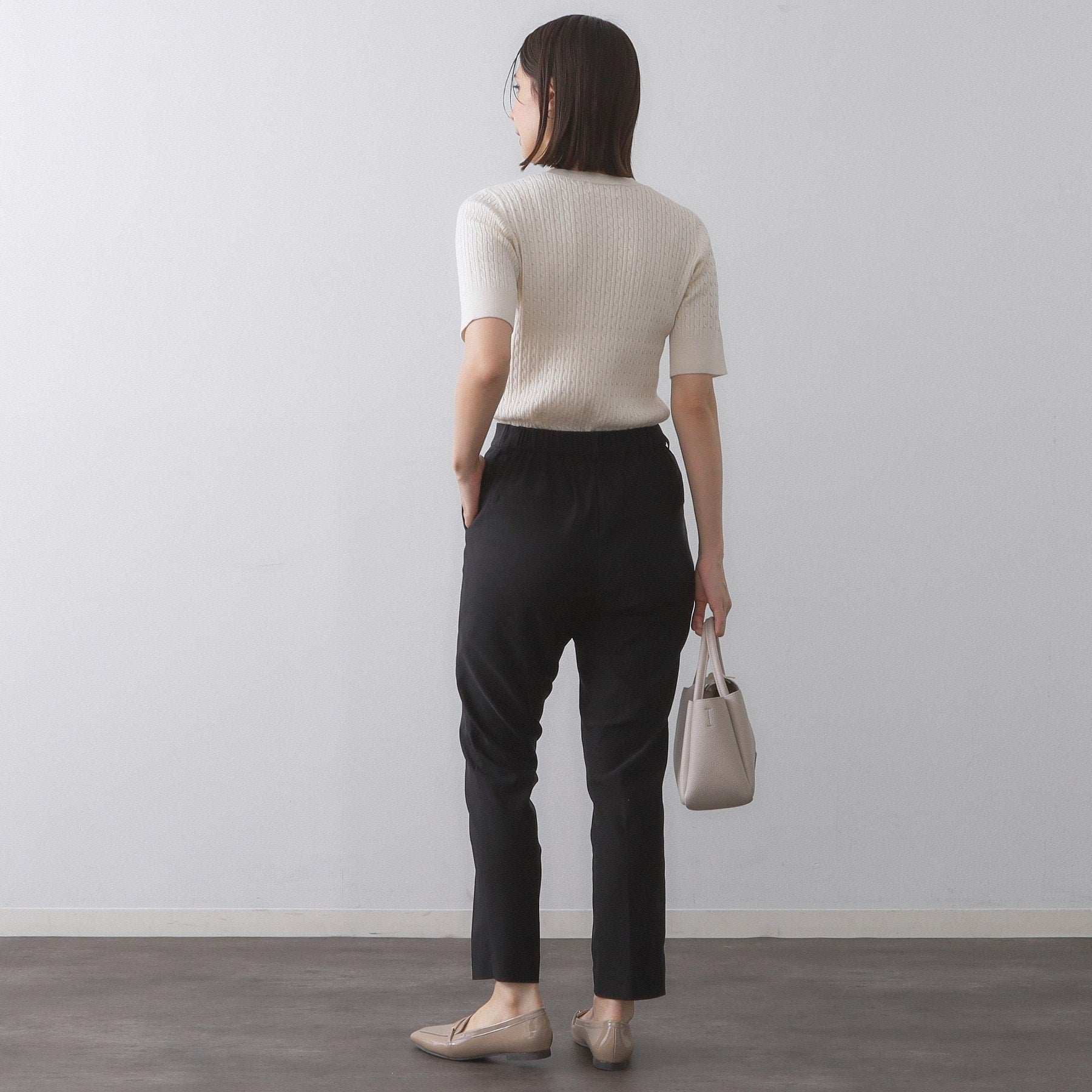 オペーク ドット クリップ OPAQUE.CLIP ハイストレッチイージースティックパンツ/柄アソート【洗濯機洗い可】 (チャコールグレー(214)) チャコールグレー(214)