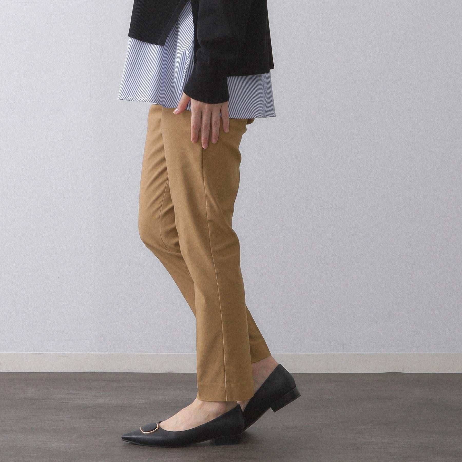 オペーク ドット クリップ OPAQUE.CLIP ハイストレッチイージースティックパンツ/柄アソート【洗濯機洗い可】 (チャコールグレー(214)) チャコールグレー(214)