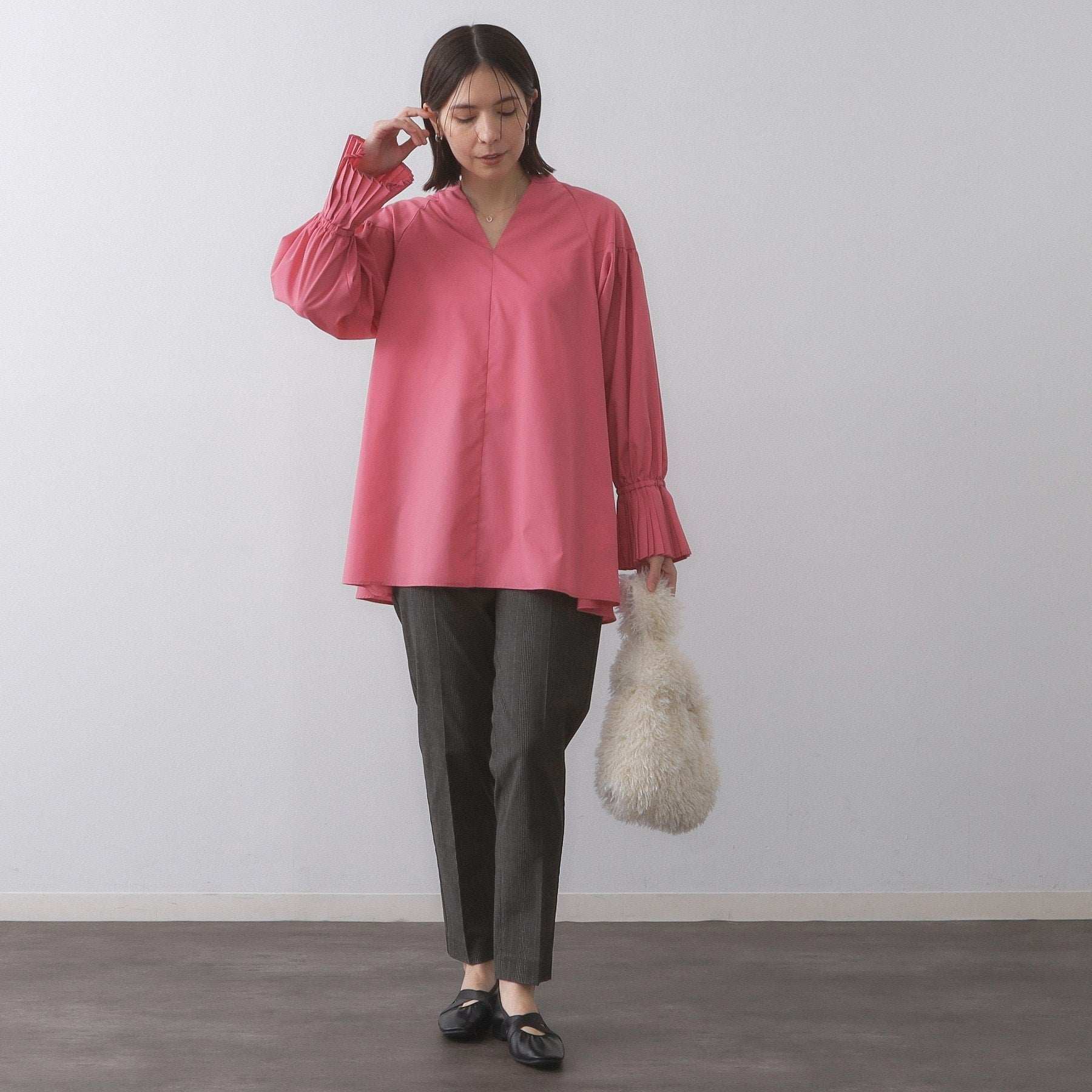 オペーク ドット クリップ OPAQUE.CLIP ハイストレッチイージースティックパンツ/柄アソート【洗濯機洗い可】 (チャコールグレー(214)) チャコールグレー(214)