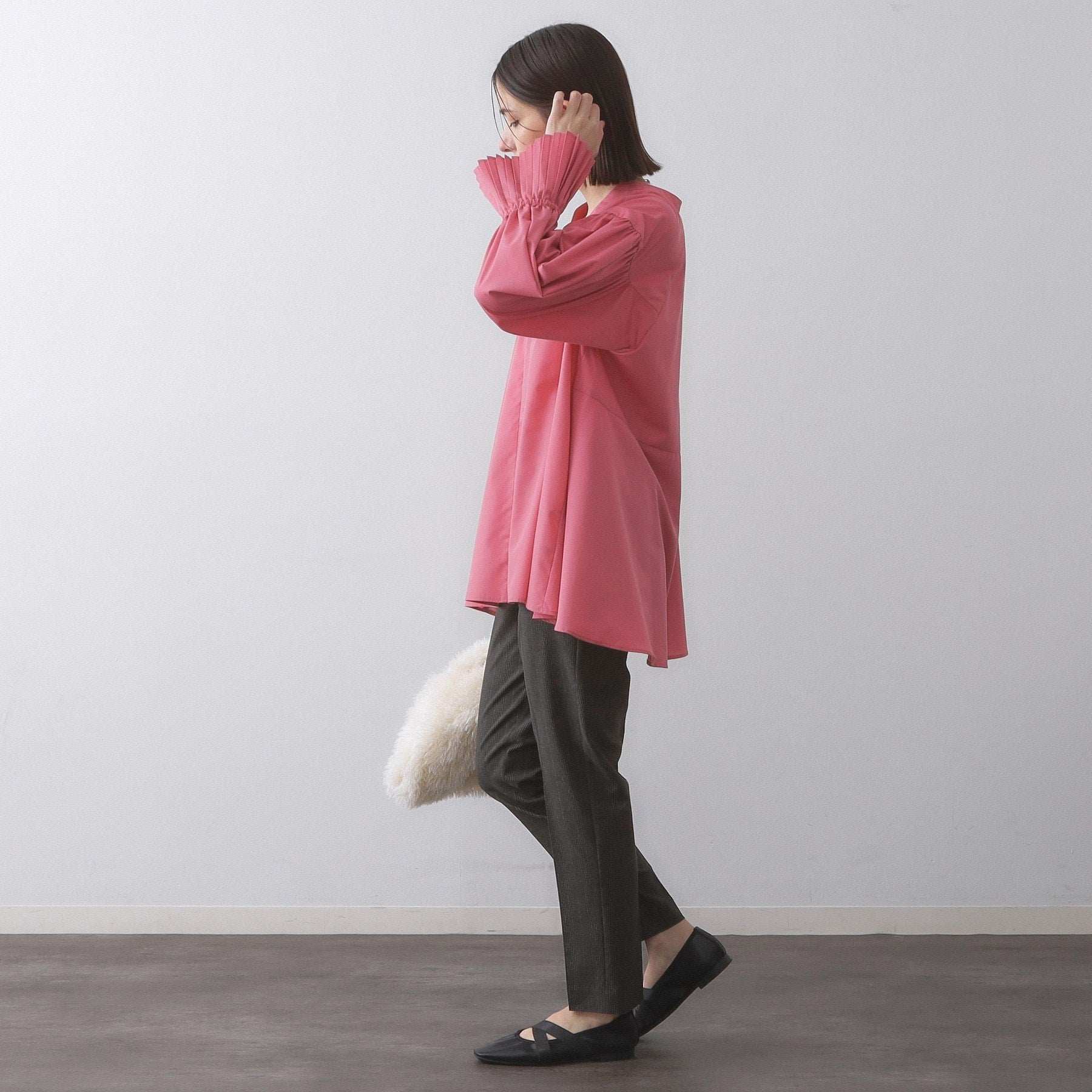 オペーク ドット クリップ OPAQUE.CLIP ハイストレッチイージースティックパンツ/柄アソート【洗濯機洗い可】 (チャコールグレー(214)) チャコールグレー(214)