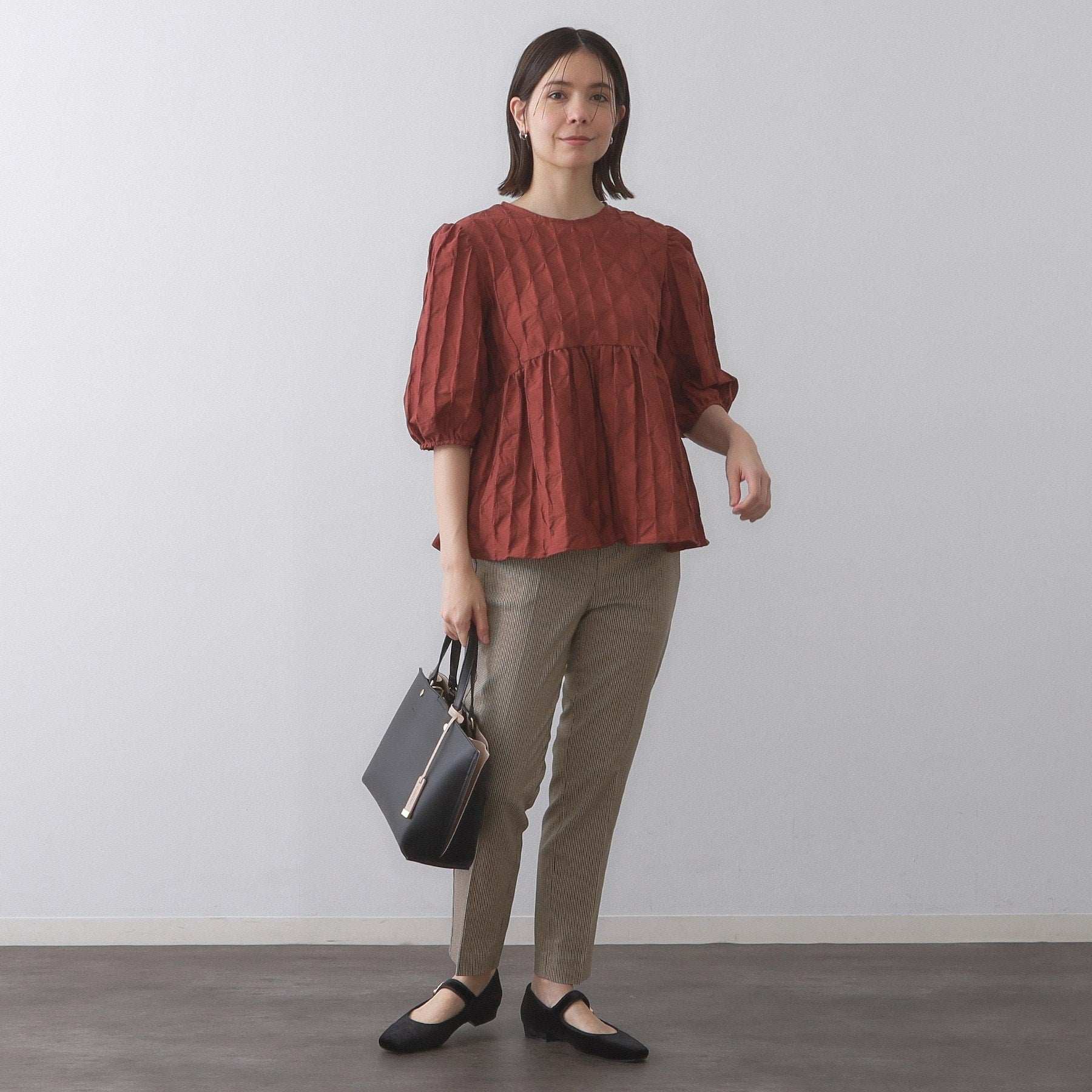 オペーク ドット クリップ OPAQUE.CLIP ハイストレッチイージースティックパンツ/柄アソート【洗濯機洗い可】 (チャコールグレー(214)) チャコールグレー(214)