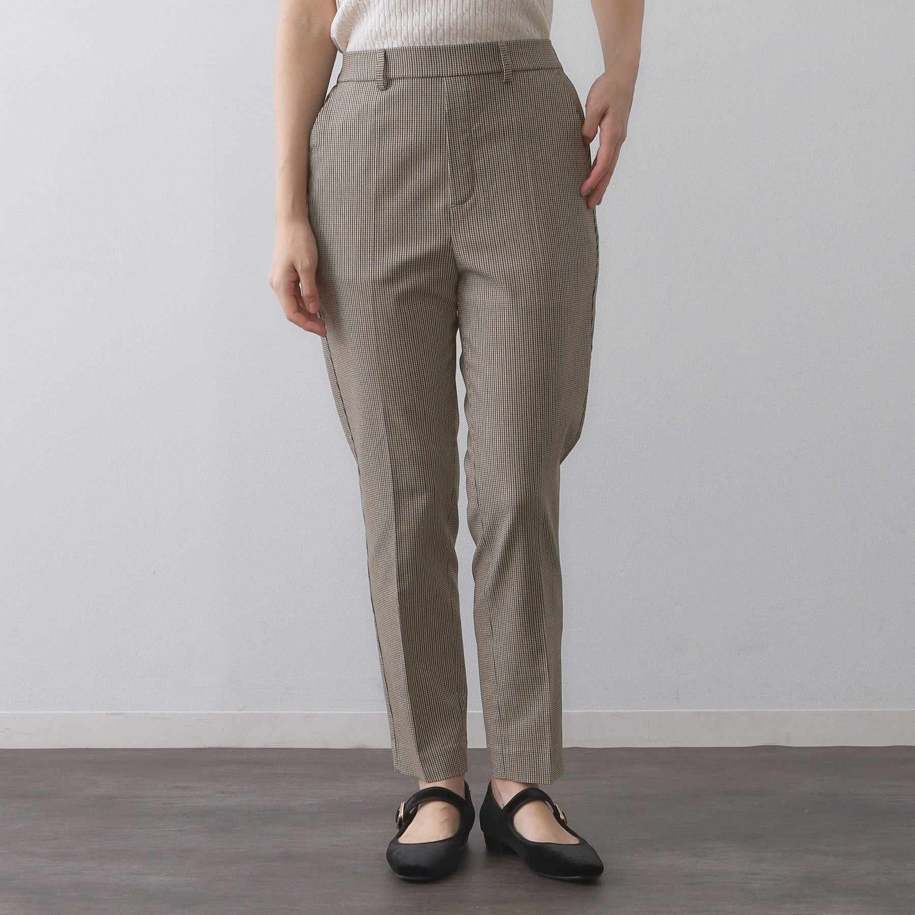 オペーク ドット クリップ OPAQUE.CLIP ハイストレッチイージースティックパンツ/柄アソート【洗濯機洗い可】 (チャコールグレー(214)) チャコールグレー(214)