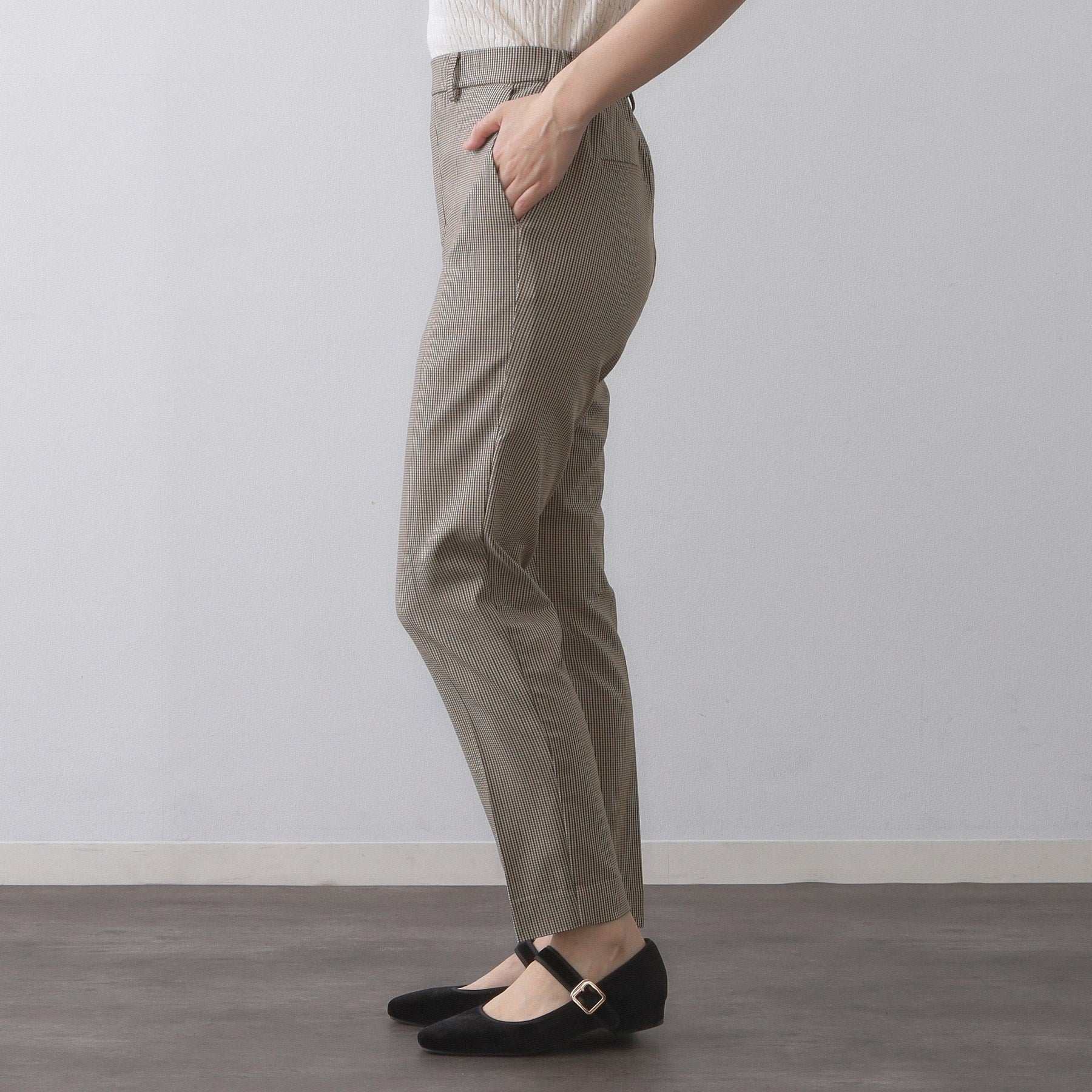 オペーク ドット クリップ OPAQUE.CLIP ハイストレッチイージースティックパンツ/柄アソート【洗濯機洗い可】 (チャコールグレー(214)) チャコールグレー(214)