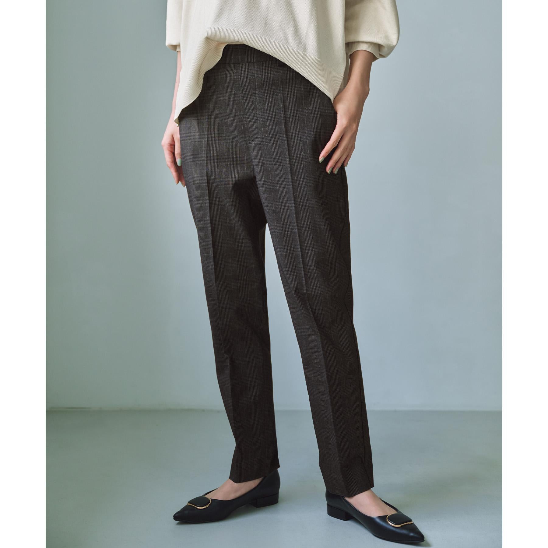 オペーク ドット クリップ OPAQUE.CLIP ハイストレッチイージースティックパンツ/柄アソート【洗濯機洗い可】 (チャコールグレー(214)) チャコールグレー(214)