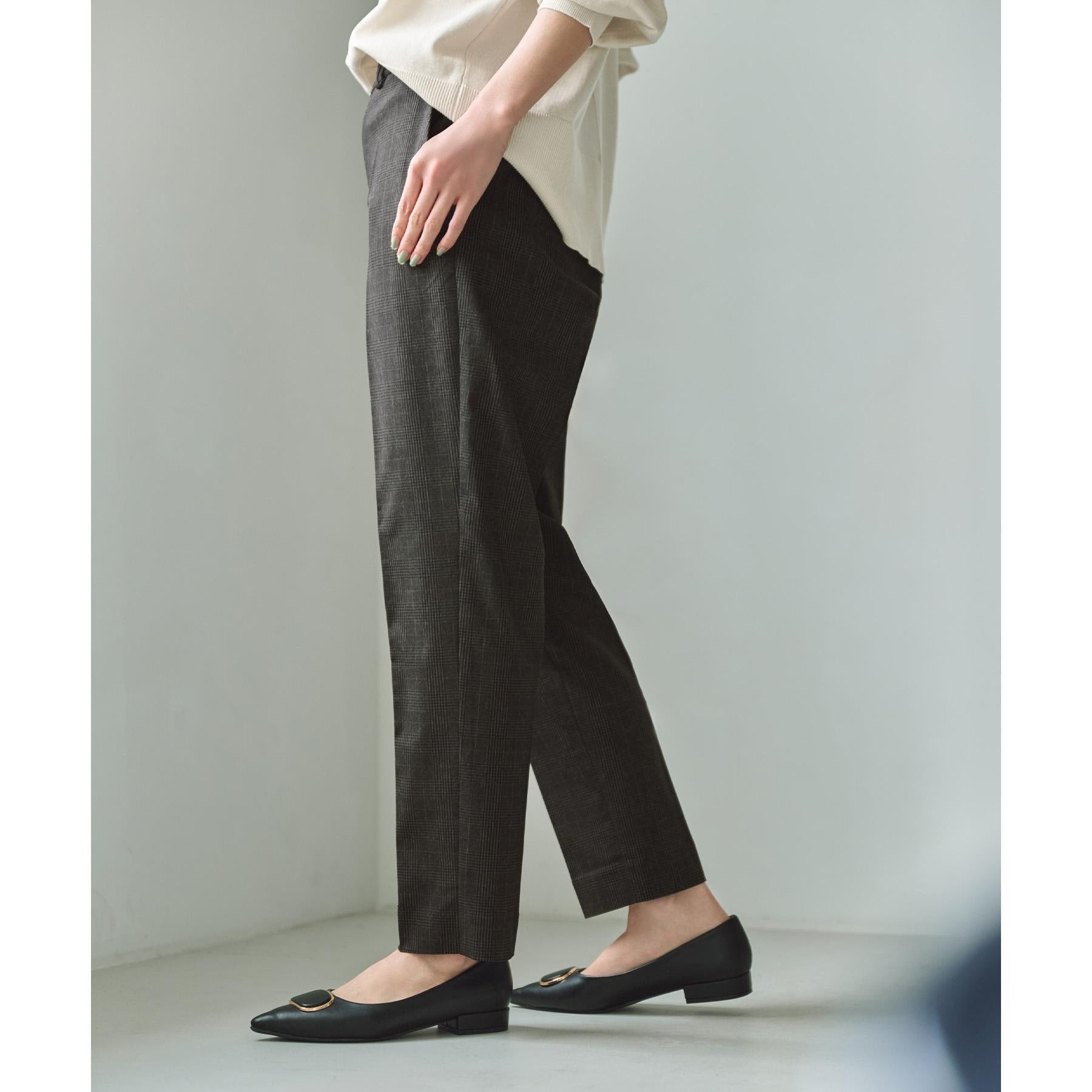 オペーク ドット クリップ OPAQUE.CLIP ハイストレッチイージースティックパンツ/柄アソート【洗濯機洗い可】 (チャコールグレー(214)) チャコールグレー(214)