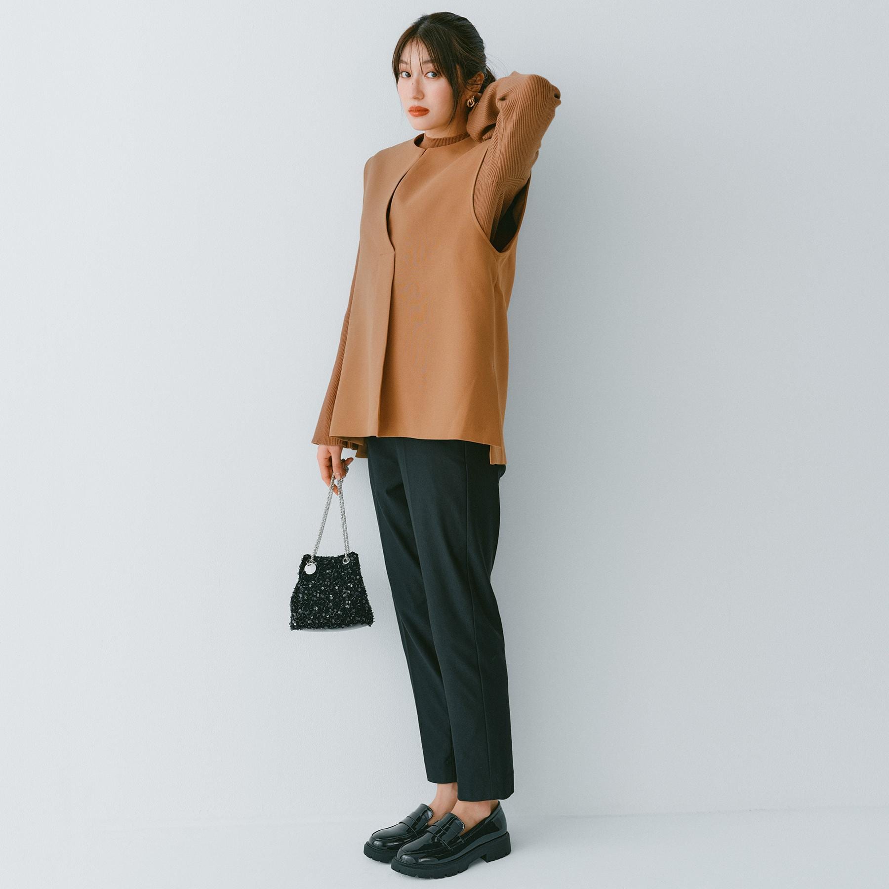 オペーク ドット クリップ OPAQUE.CLIP ハイストレッチイージースティックパンツ/柄アソート【洗濯機洗い可】 (チャコールグレー(214)) チャコールグレー(214)