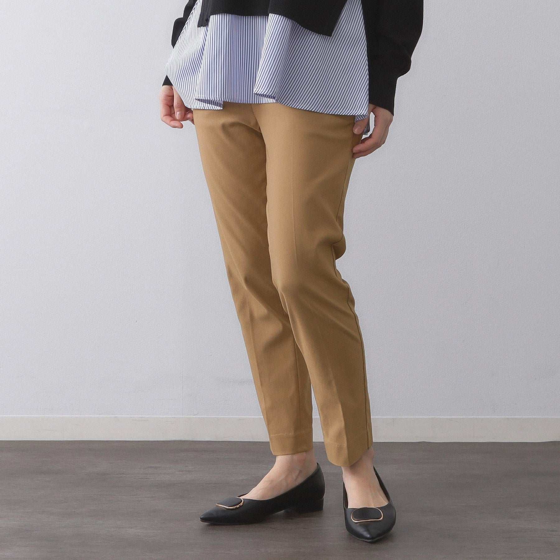 オペーク ドット クリップ OPAQUE.CLIP ハイストレッチイージースティックパンツ/柄アソート【洗濯機洗い可】 (ベージュ(052)) ベージュ(052)