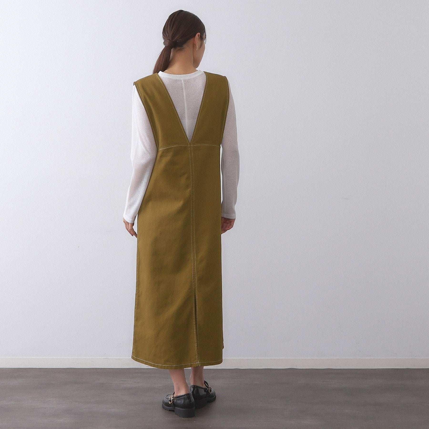 オペーク ドット クリップ OPAQUE.CLIP 配色ステッチジャンスカ【洗濯機洗い可】 (ブラック(019)) ブラック(019)