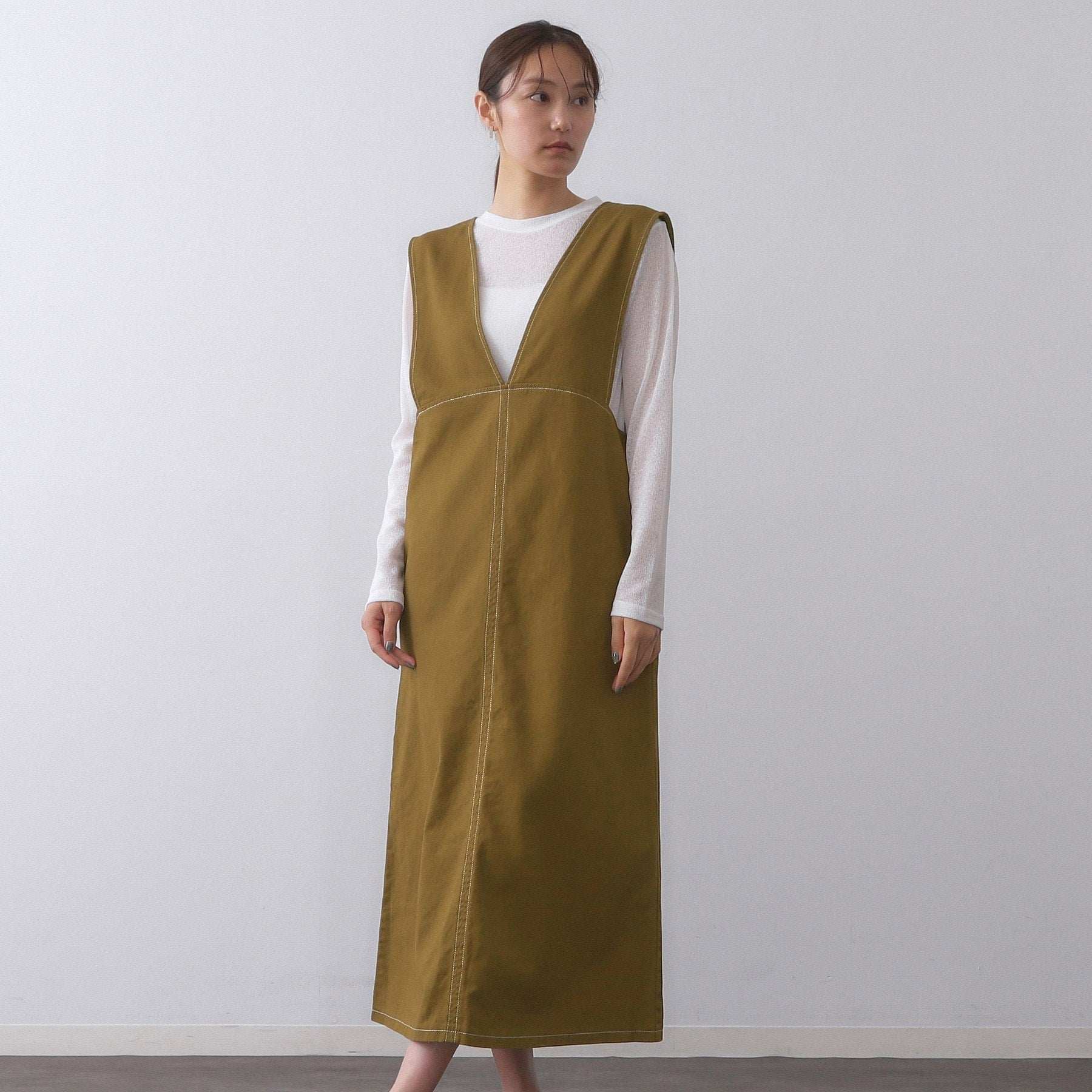 オペーク ドット クリップ OPAQUE.CLIP 配色ステッチジャンスカ【洗濯機洗い可】 (ブラック(019)) ブラック(019)