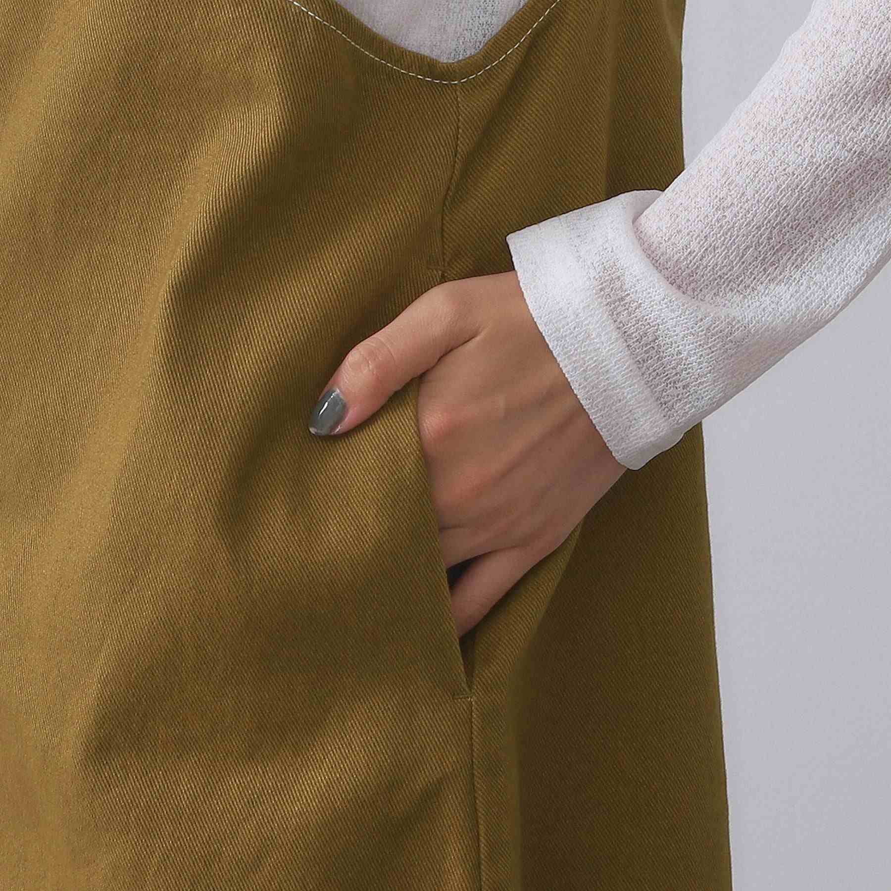 オペーク ドット クリップ OPAQUE.CLIP 配色ステッチジャンスカ【洗濯機洗い可】 (ブラック(019)) ブラック(019)