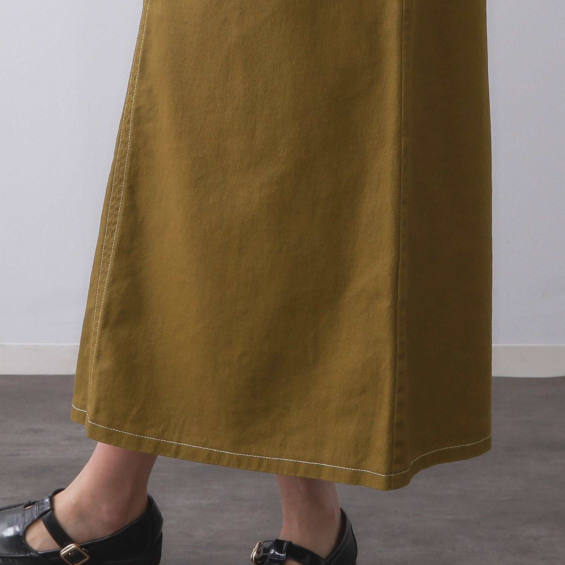 オペーク ドット クリップ OPAQUE.CLIP 配色ステッチジャンスカ【洗濯機洗い可】 (ブラック(019)) ブラック(019)