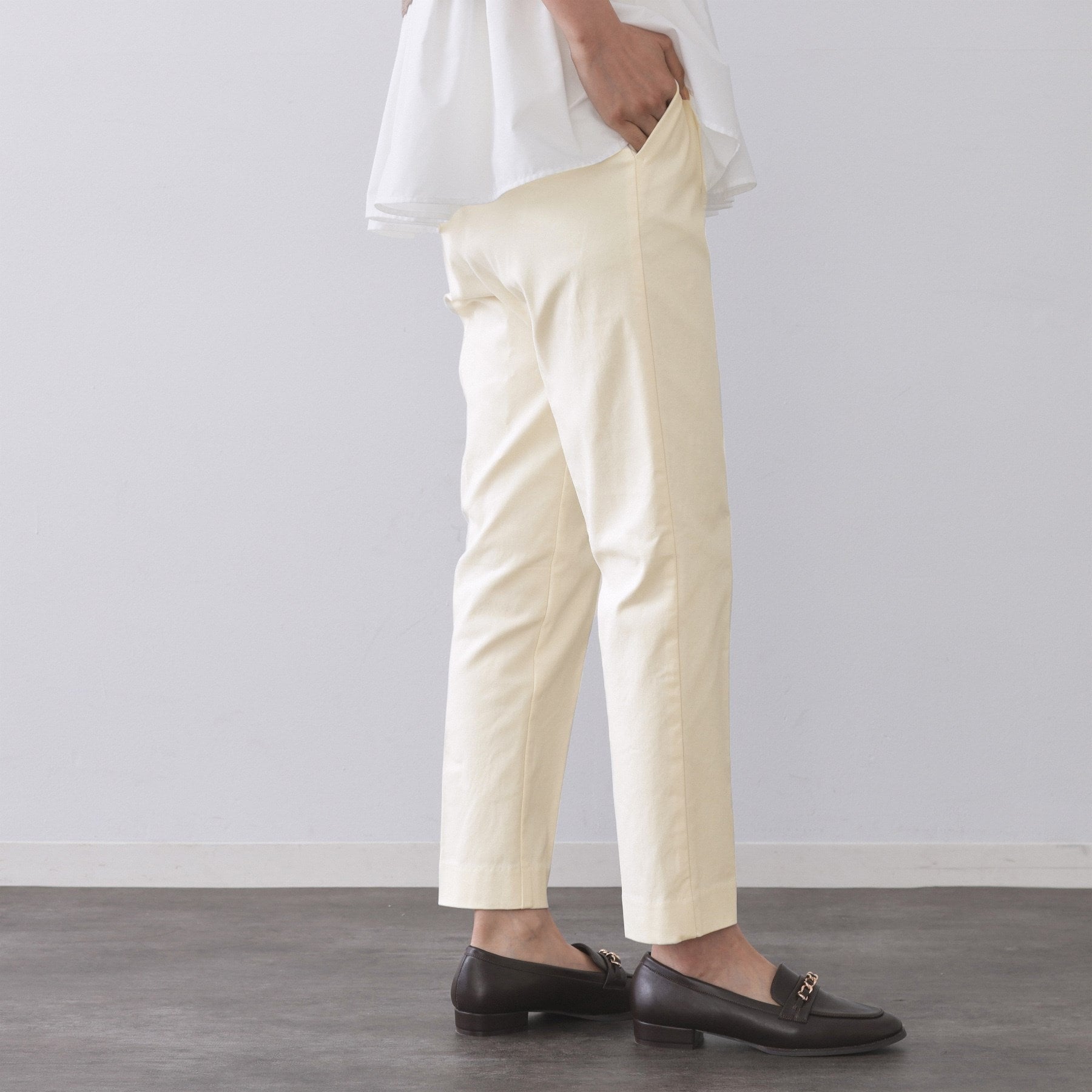 オペーク ドット クリップ OPAQUE.CLIP 裏起毛ハイストレッチ イージーテーパードパンツ【洗濯機洗い可】 (チャコールグレー(013)) チャコールグレー(013)