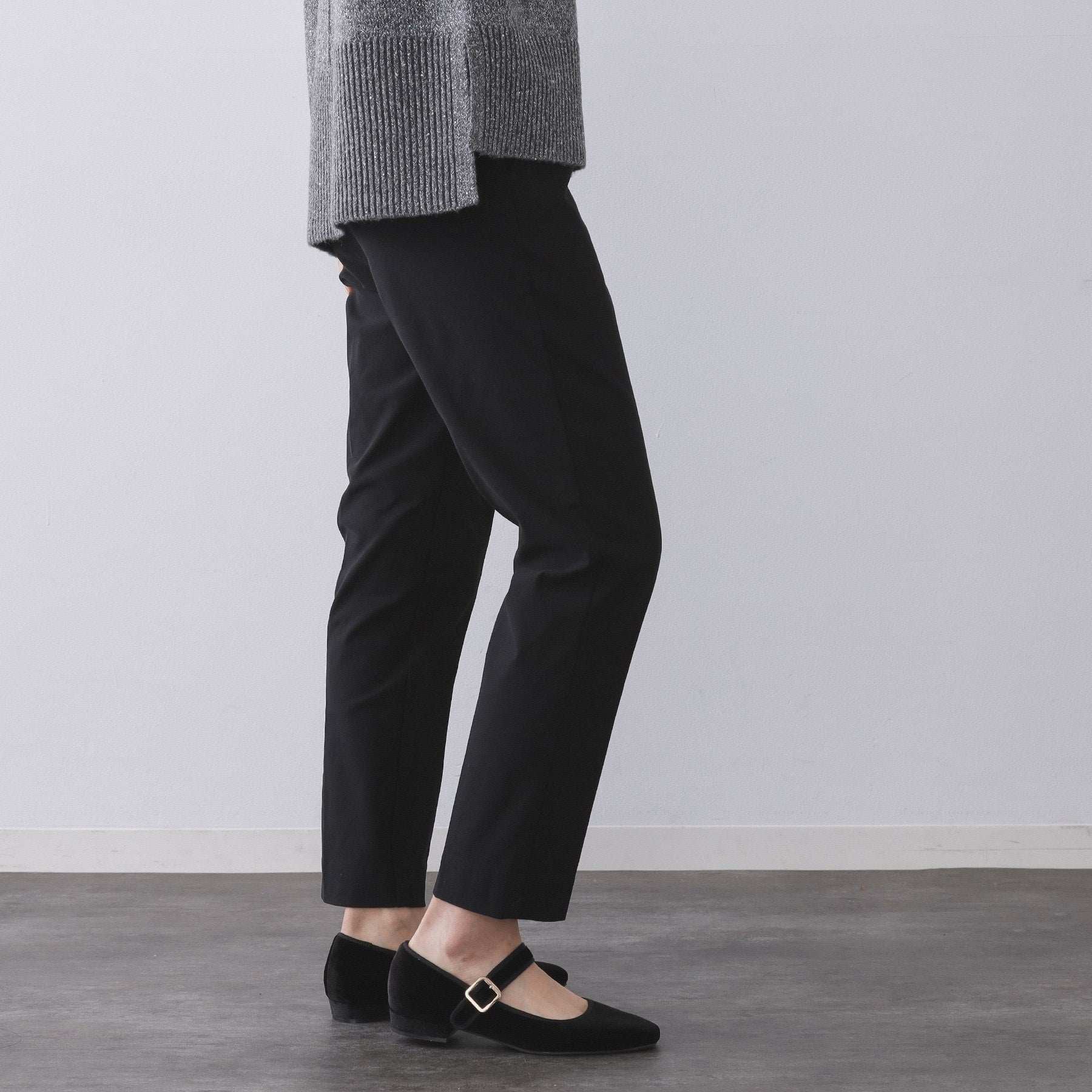 オペーク ドット クリップ OPAQUE.CLIP 裏起毛ハイストレッチ イージーテーパードパンツ【洗濯機洗い可】 (チャコールグレー(013)) チャコールグレー(013)