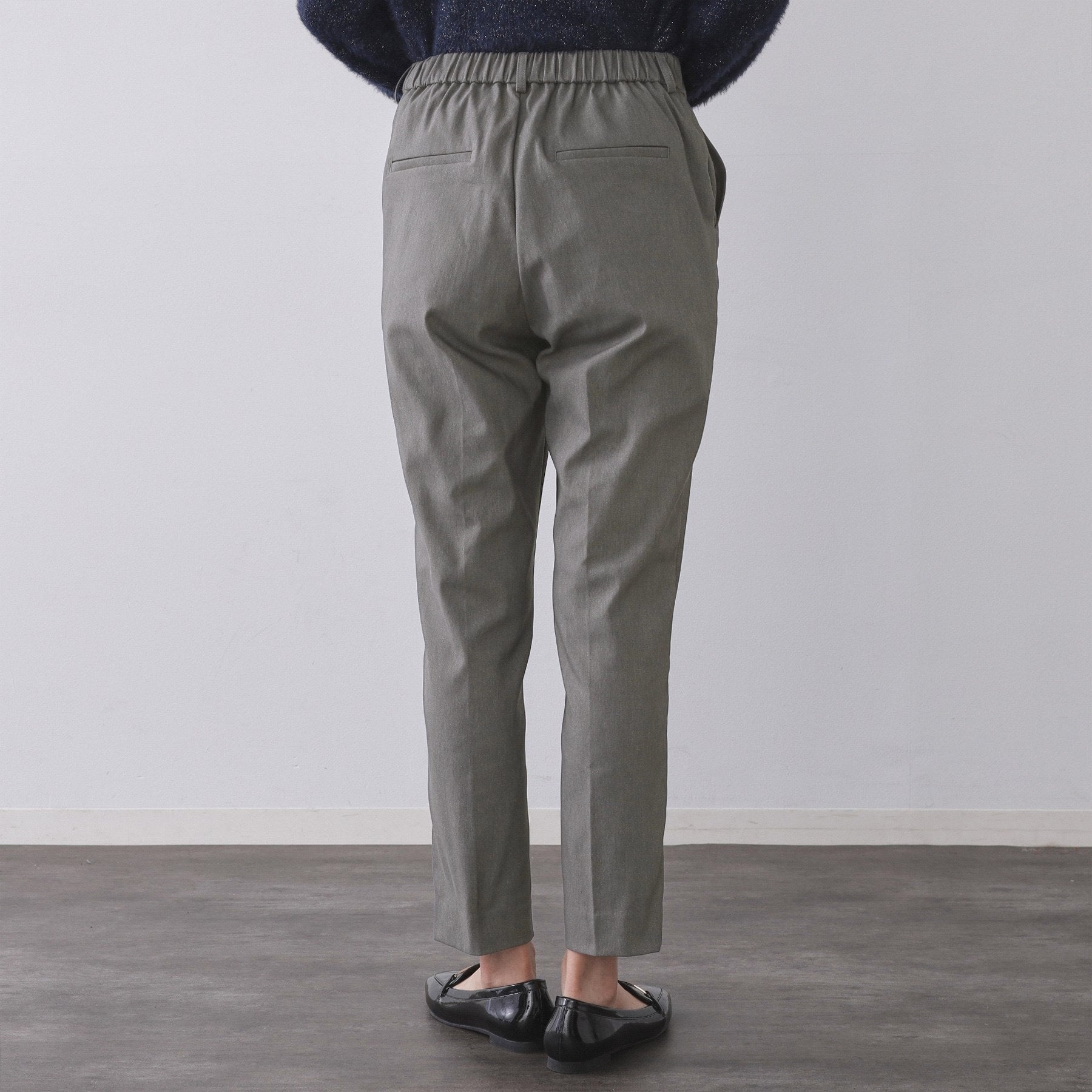 オペーク ドット クリップ OPAQUE.CLIP 裏起毛ハイストレッチ イージーテーパードパンツ【洗濯機洗い可】 (チャコールグレー(013)) チャコールグレー(013)