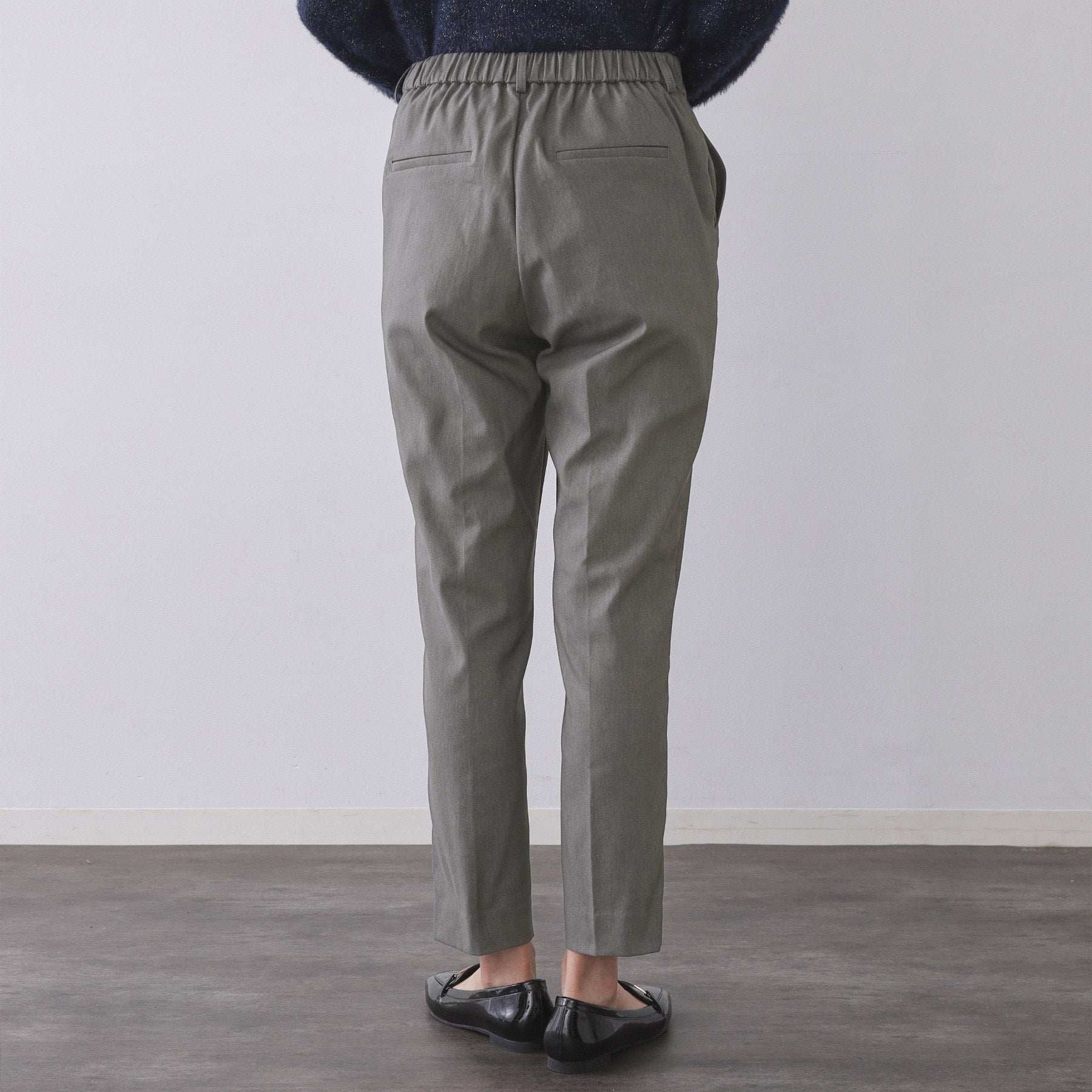 オペーク ドット クリップ OPAQUE.CLIP 裏起毛ハイストレッチ イージーテーパードパンツ【洗濯機洗い可】 (チャコールグレー(013)) チャコールグレー(013)