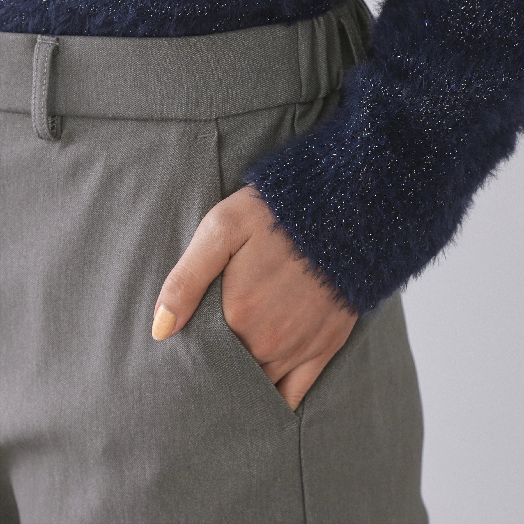 オペーク ドット クリップ OPAQUE.CLIP 裏起毛ハイストレッチ イージーテーパードパンツ【洗濯機洗い可】 (チャコールグレー(013)) チャコールグレー(013)