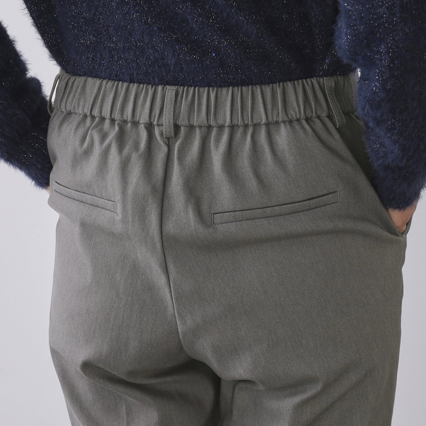 オペーク ドット クリップ OPAQUE.CLIP 裏起毛ハイストレッチ イージーテーパードパンツ【洗濯機洗い可】 (チャコールグレー(013)) チャコールグレー(013)