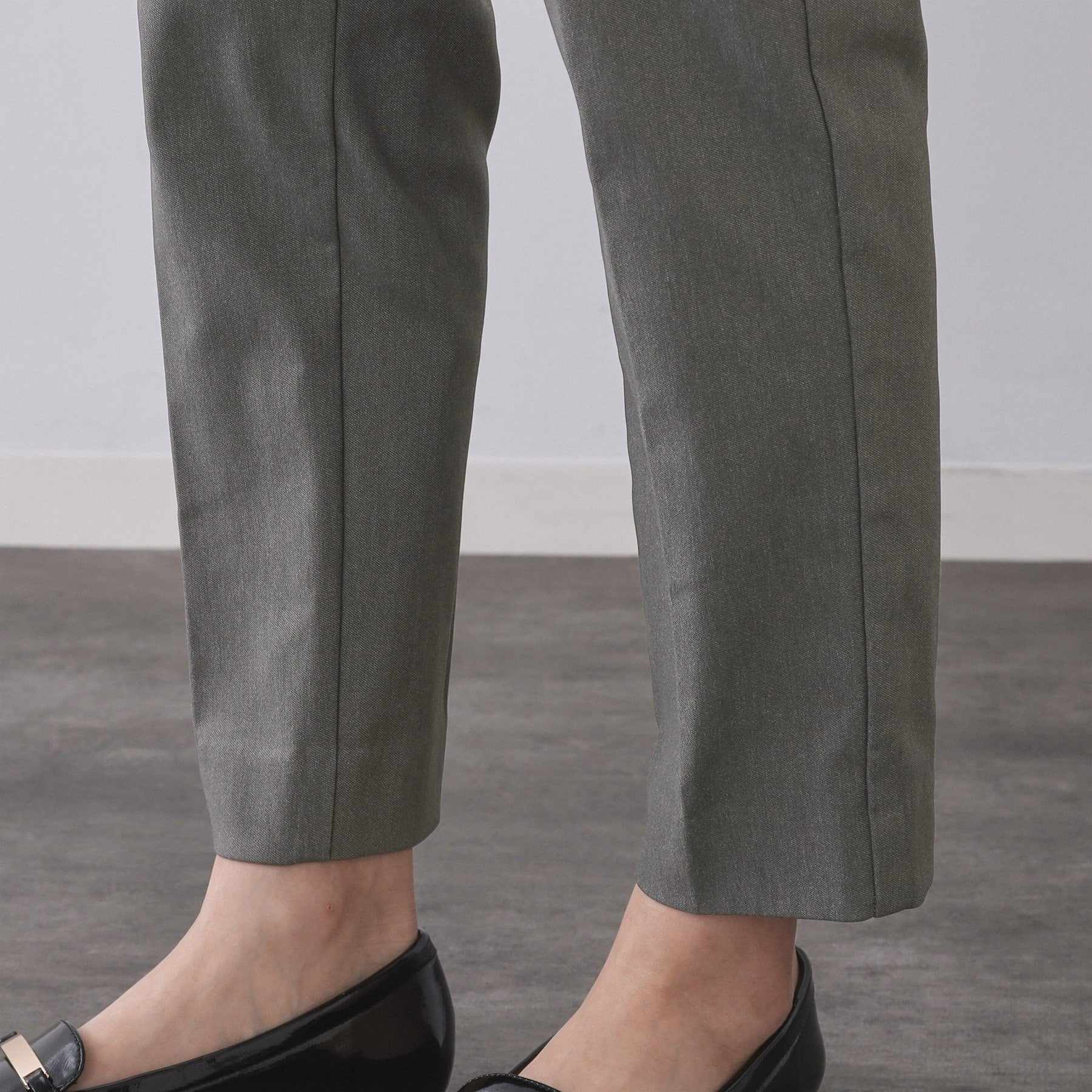 オペーク ドット クリップ OPAQUE.CLIP 裏起毛ハイストレッチ イージーテーパードパンツ【洗濯機洗い可】 (チャコールグレー(013)) チャコールグレー(013)