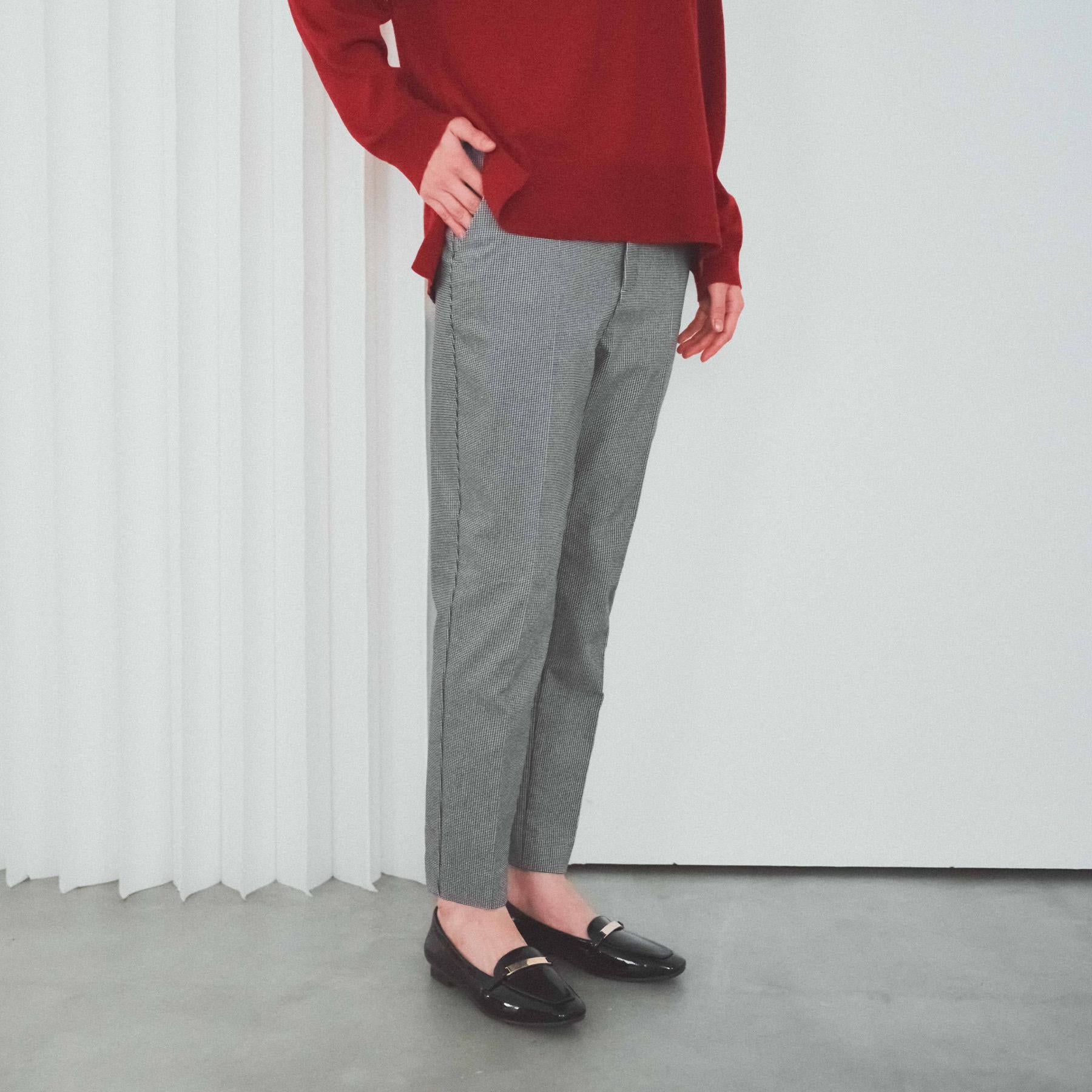 オペーク ドット クリップ OPAQUE.CLIP 裏起毛ハイストレッチ イージーテーパードパンツ【洗濯機洗い可】 (チャコールグレー(013)) チャコールグレー(013)