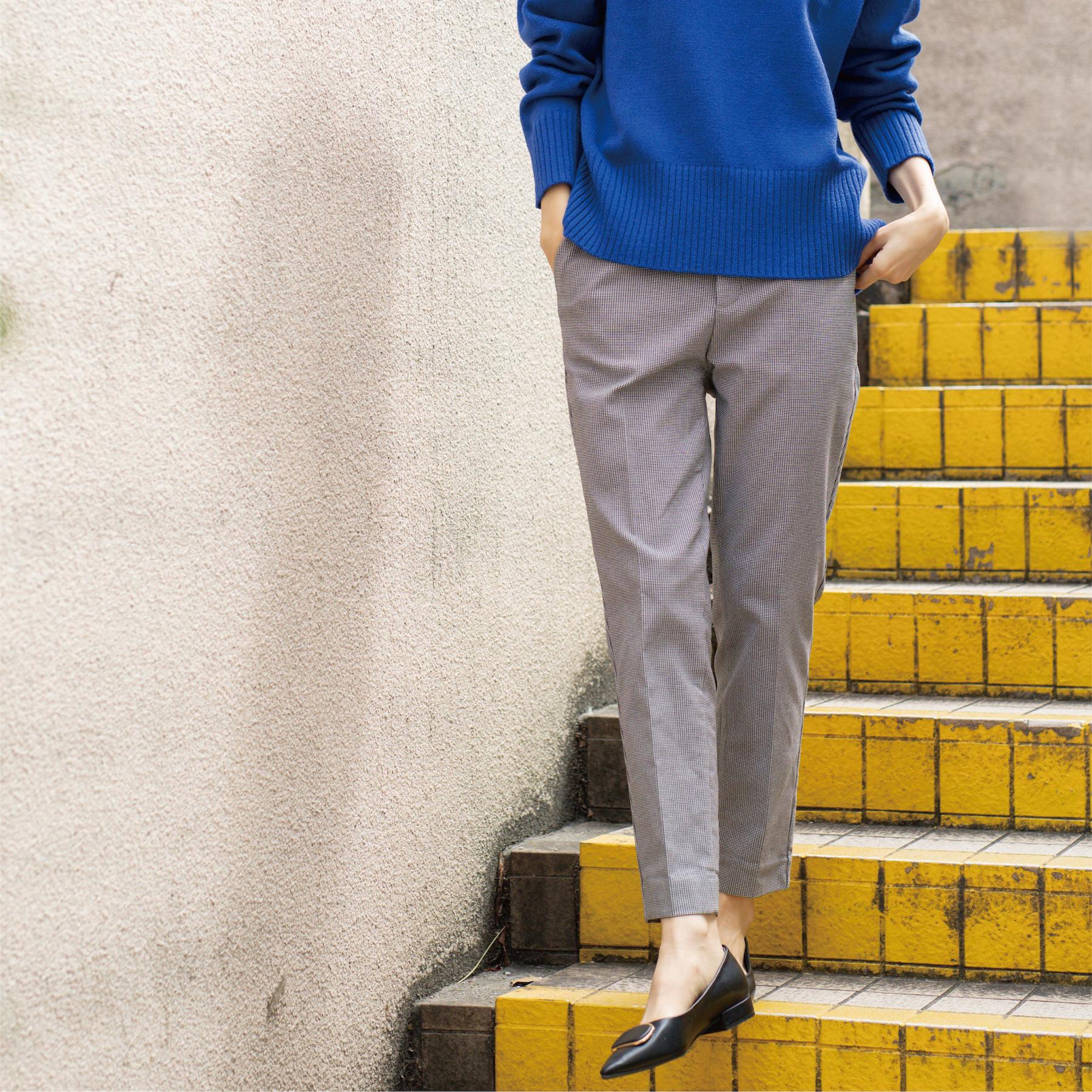 オペーク ドット クリップ OPAQUE.CLIP 裏起毛ハイストレッチ イージーテーパードパンツ【洗濯機洗い可】 (ブラック(119)) ブラック(119)