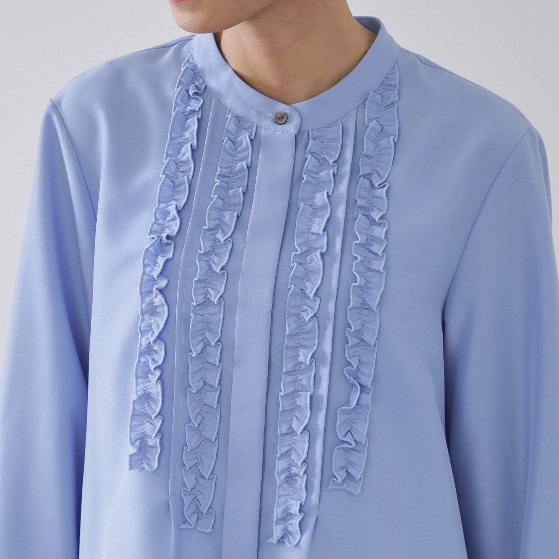 オペーク ドット クリップ OPAQUE.CLIP フロントフリルブラウス【洗濯機洗い可】 (ホワイト(001)) ホワイト(001)