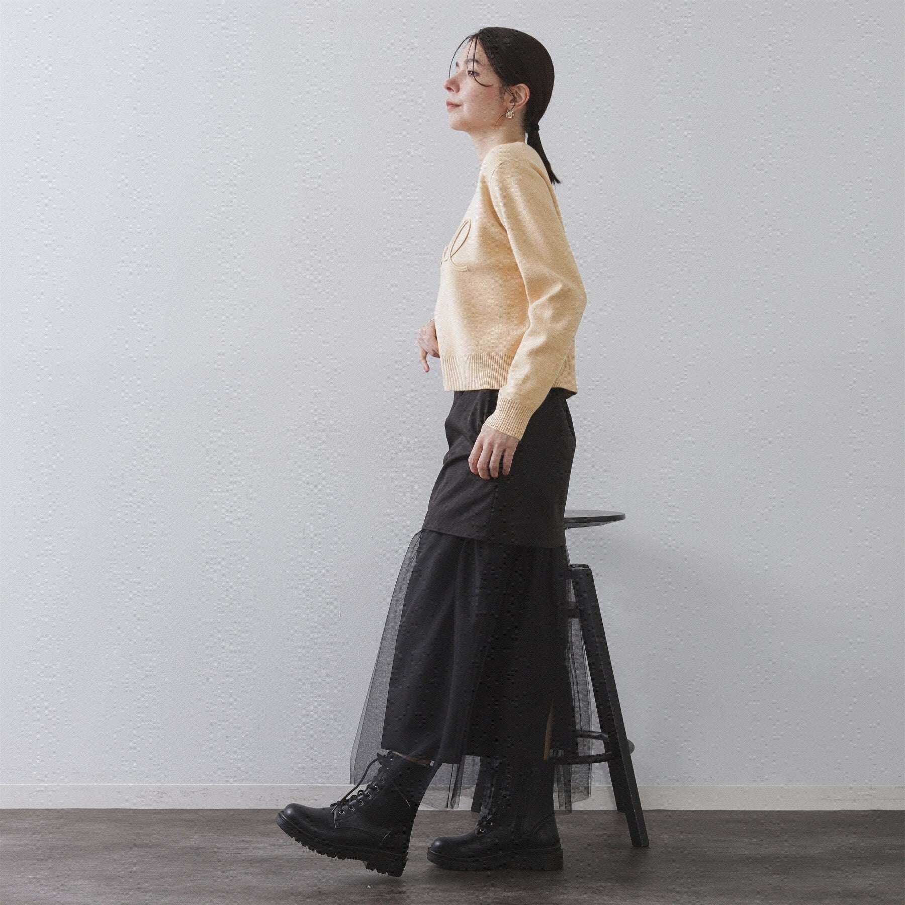 オペーク ドット クリップ OPAQUE.CLIP チェーン刺繍ロゴニットプルオーバー【洗濯機洗い可】 (ピンク(072)) ピンク(072)