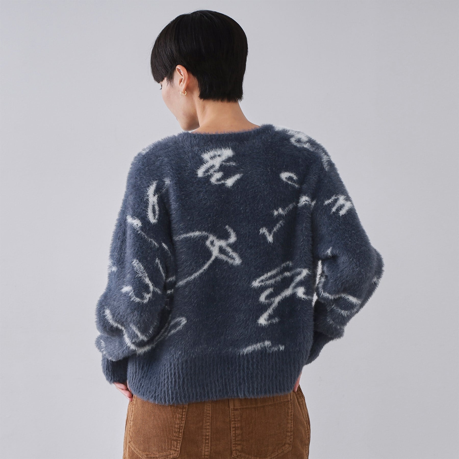 オペーク ドット クリップ OPAQUE.CLIP アート柄シャギーニット【洗濯機洗い可】 (グレー(112)) グレー(112)