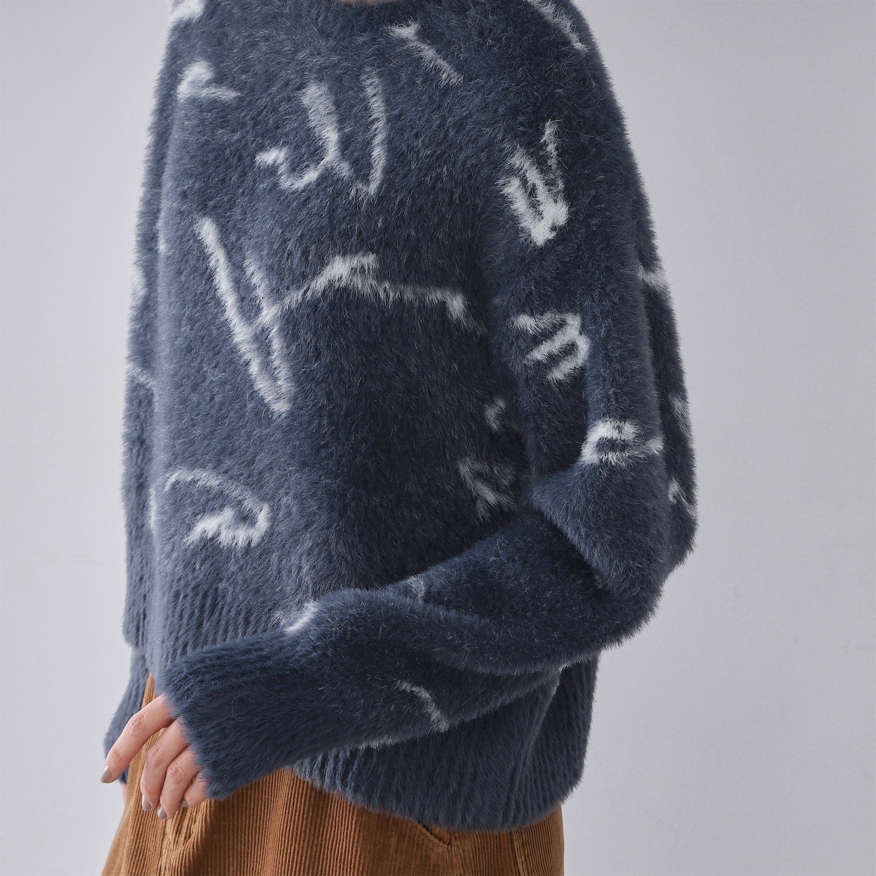 オペーク ドット クリップ OPAQUE.CLIP アート柄シャギーニット【洗濯機洗い可】 (グレー(112)) グレー(112)