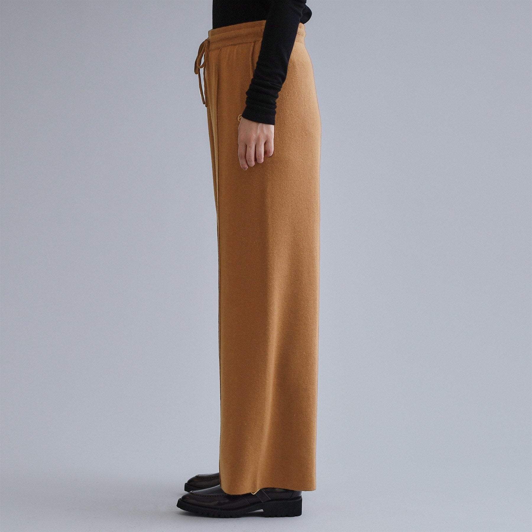 オペーク ドット クリップ OPAQUE.CLIP 【es】ニットワイドパンツ【洗濯機洗い可】 (キャメルブラウン(041)) キャメルブラウン(041)