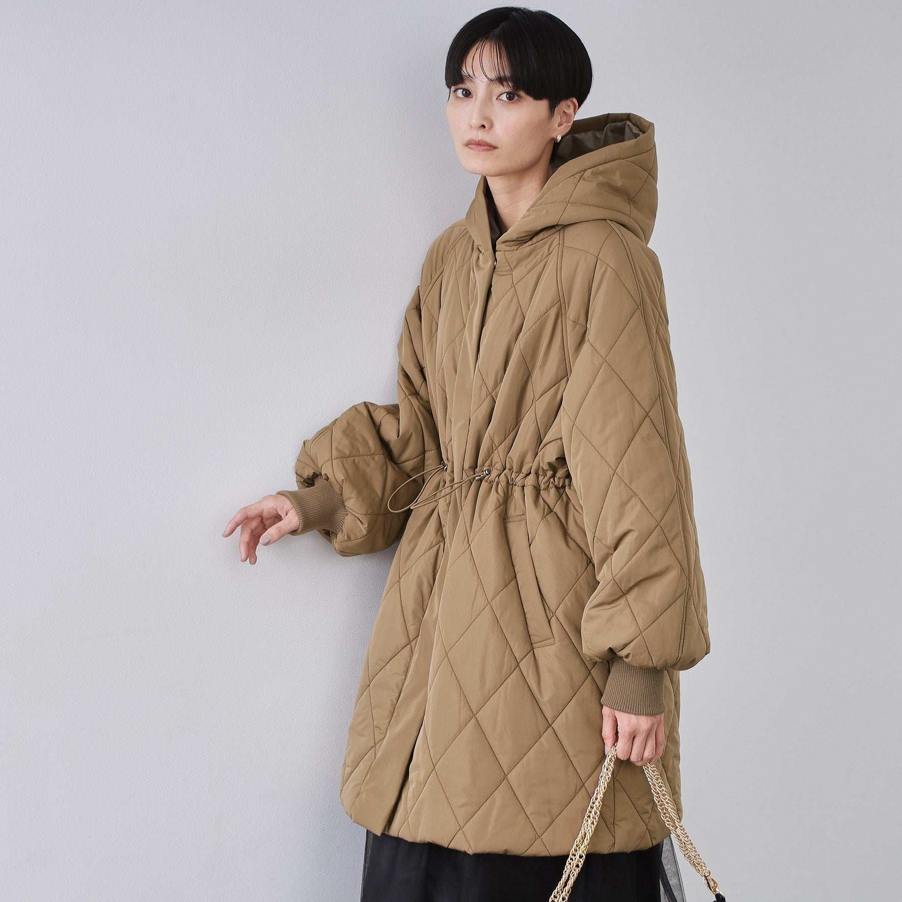 オペーク ドット クリップ OPAQUE.CLIP 撥水キルティングロングコート【洗える】 (ブラック(019)) ブラック(019)