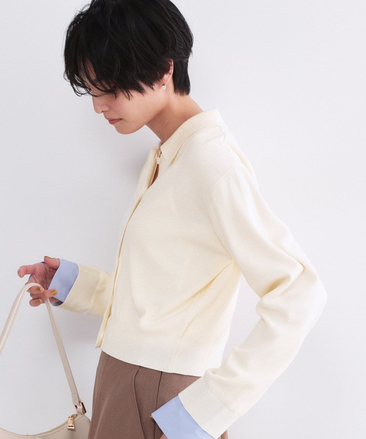 オペーク ドット クリップ OPAQUE.CLIP ポロ衿シャツドッキングニット【洗濯機OK】 (オフホワイト(003)) オフホワイト(003)