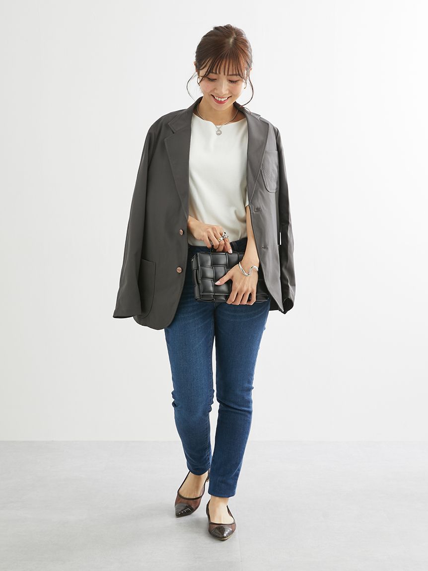 オペーク ドット クリップ OPAQUE.CLIP テーラードジャケット (チャコールグレー) チャコールグレー