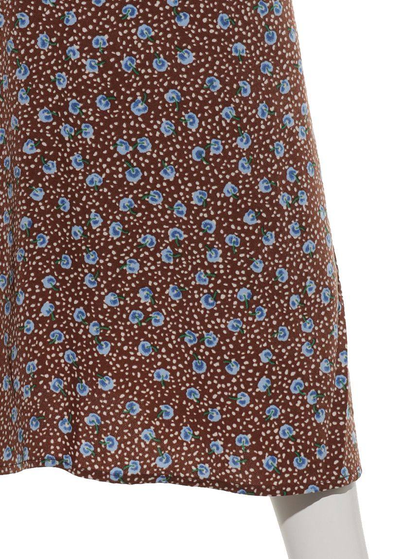 オペーク ドット クリップ OPAQUE.CLIP フラワードットマーメイドフレアスカート (ダークブラウン) ダークブラウン