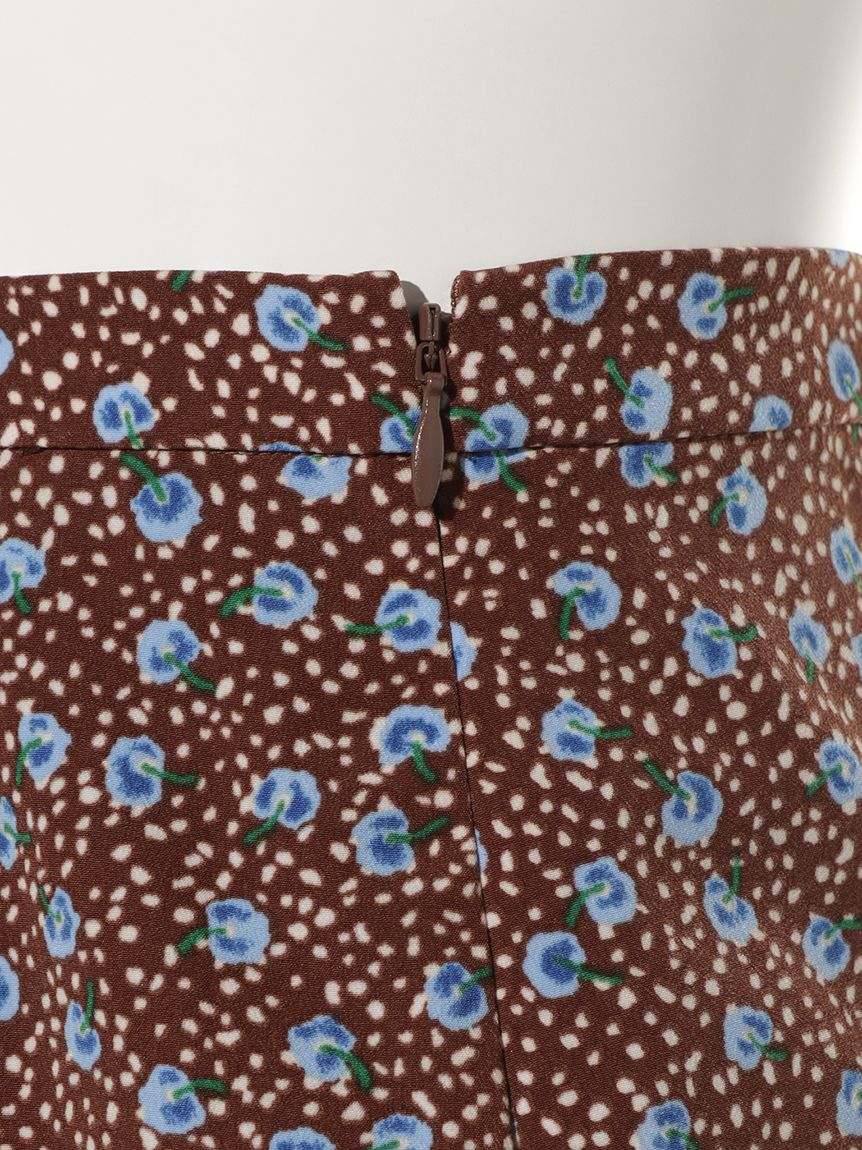 オペーク ドット クリップ OPAQUE.CLIP フラワードットマーメイドフレアスカート (ダークブラウン) ダークブラウン