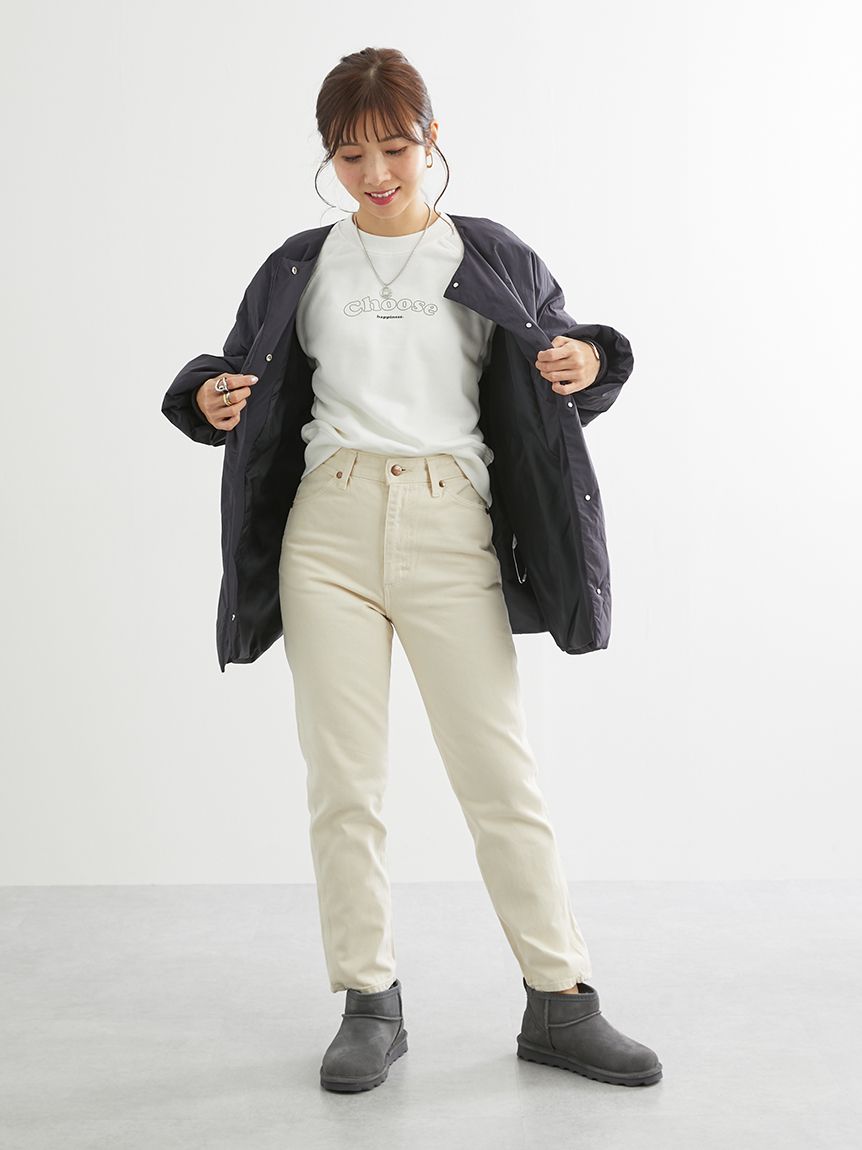 オペーク ドット クリップ OPAQUE.CLIP ハイウエストテーパードデニム (レッド) レッド