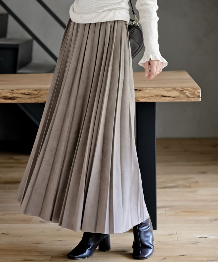 アールピーエス rps ランダムプリーツスウェードスカート (モカ) モカ