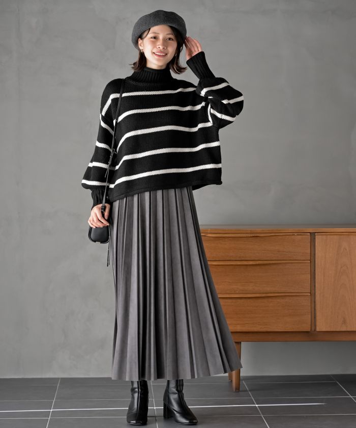 アールピーエス rps ランダムプリーツスウェードスカート (モカ) モカ