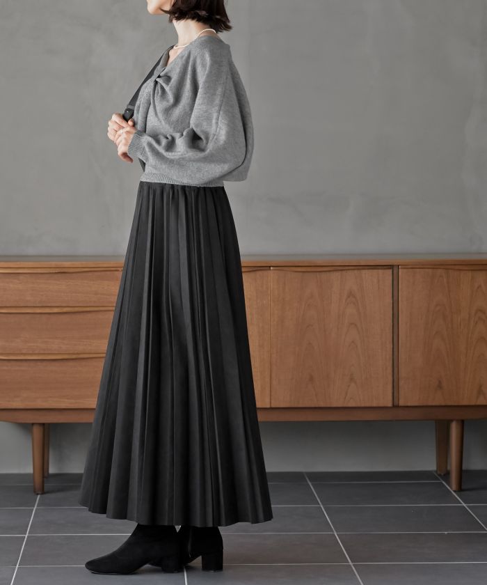 アールピーエス rps ランダムプリーツスウェードスカート (モカ) モカ