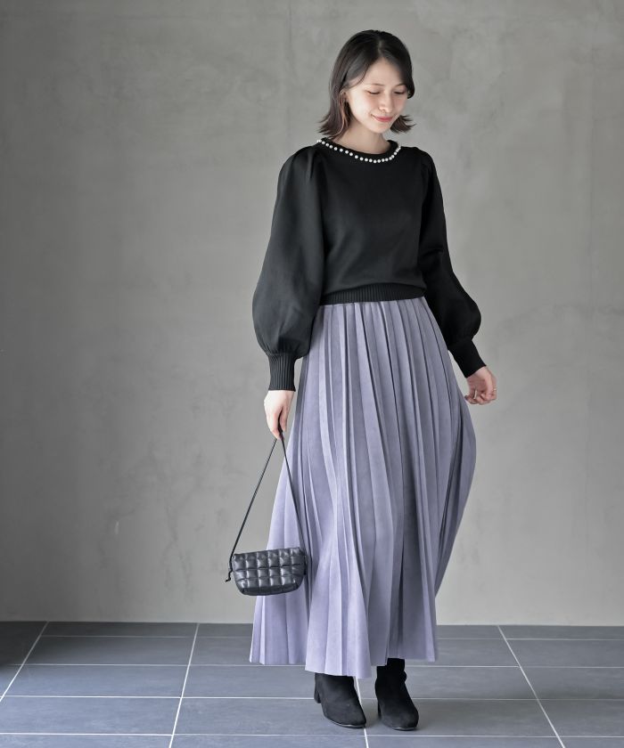 アールピーエス rps ランダムプリーツスウェードスカート (モカ) モカ