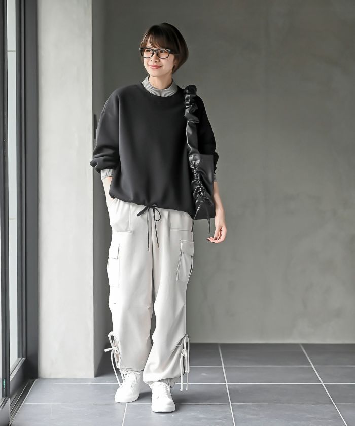 アールピーエス rps 裏起毛リブ使いドロストプルオーバー