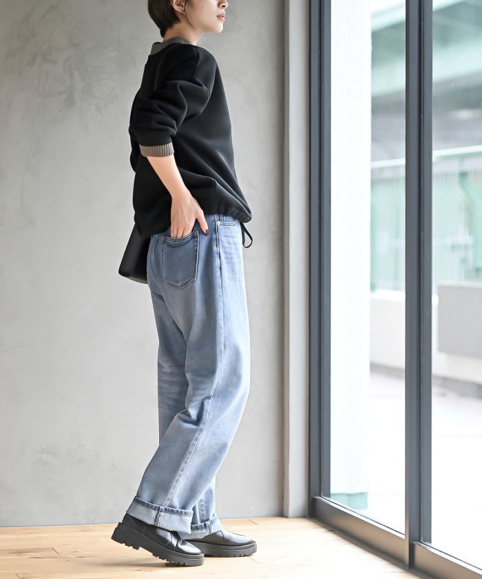 アールピーエス rps 裏起毛リブ使いドロストプルオーバー