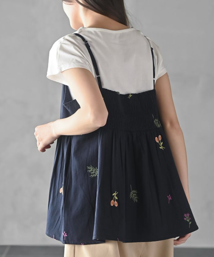 アールピーエス rps TシャツSET花刺繍キャミソールアンサンブル (ベージュ) ベージュ