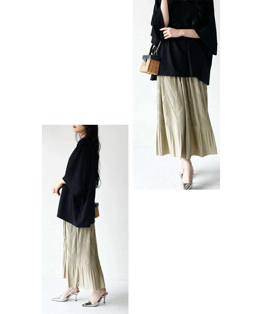 オトナ OTONA いつものプリーツとちょっと違う!?ジグザグラインでシャレ感上がる大人のプリーツスカート