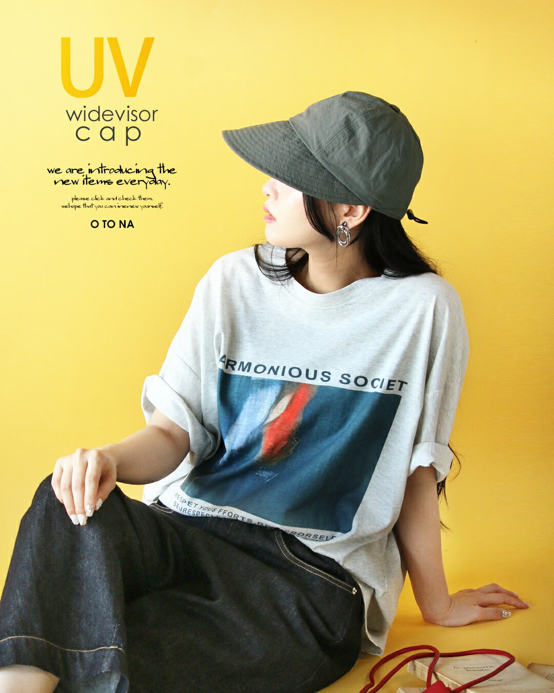 オトナ OTONA かぶるだけでー14℃!?ワイドバイザーUVキャップ (チャコールグレー) チャコールグレー