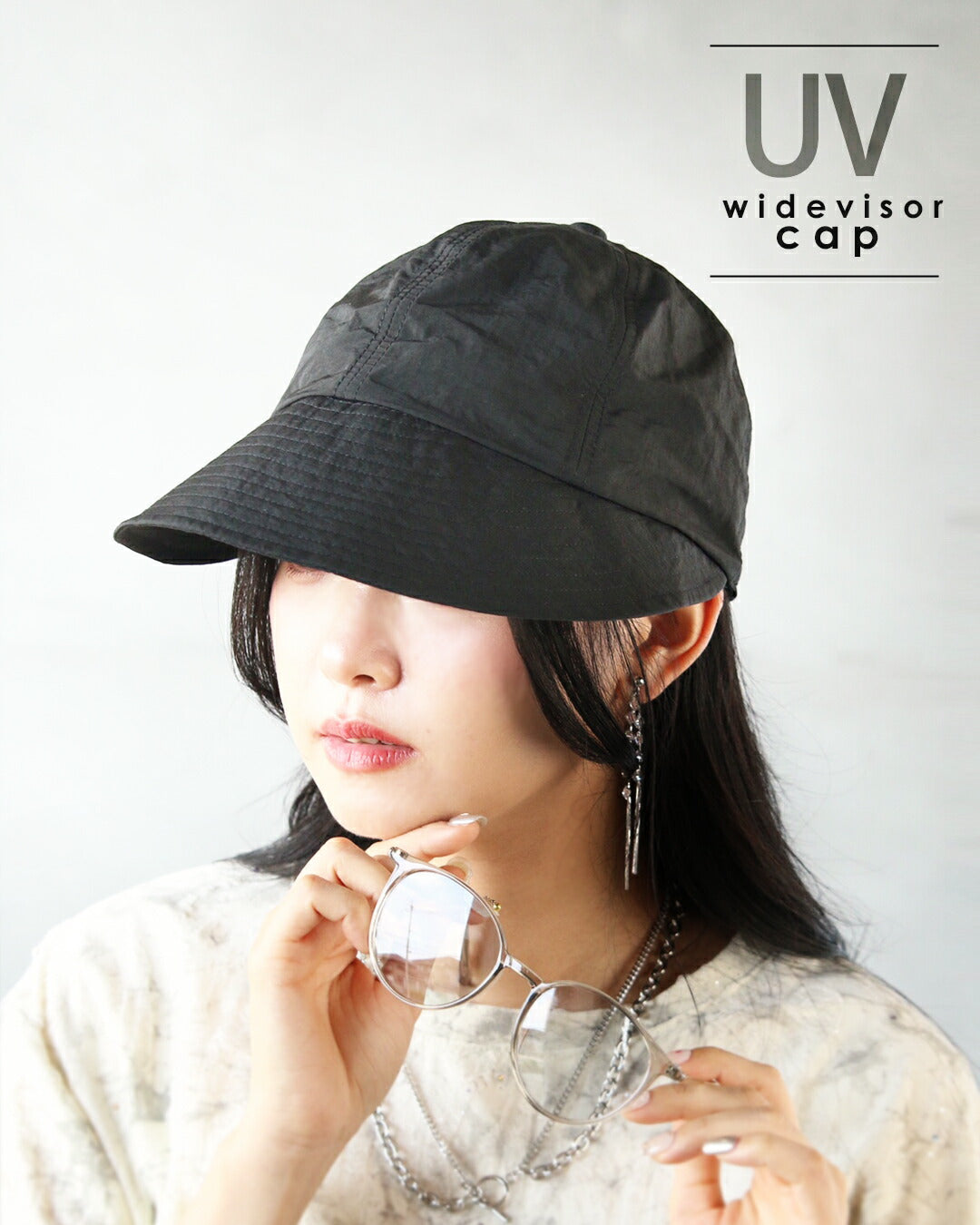 オトナ OTONA かぶるだけでー14℃!?ワイドバイザーUVキャップ (チャコールグレー) チャコールグレー