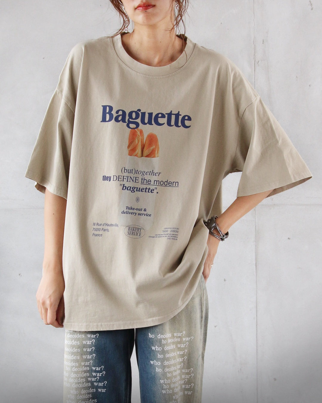 オトナ OTONA 気取らない大人のオシャレ ロゴビッグTシャツ (ベージュ) ベージュ