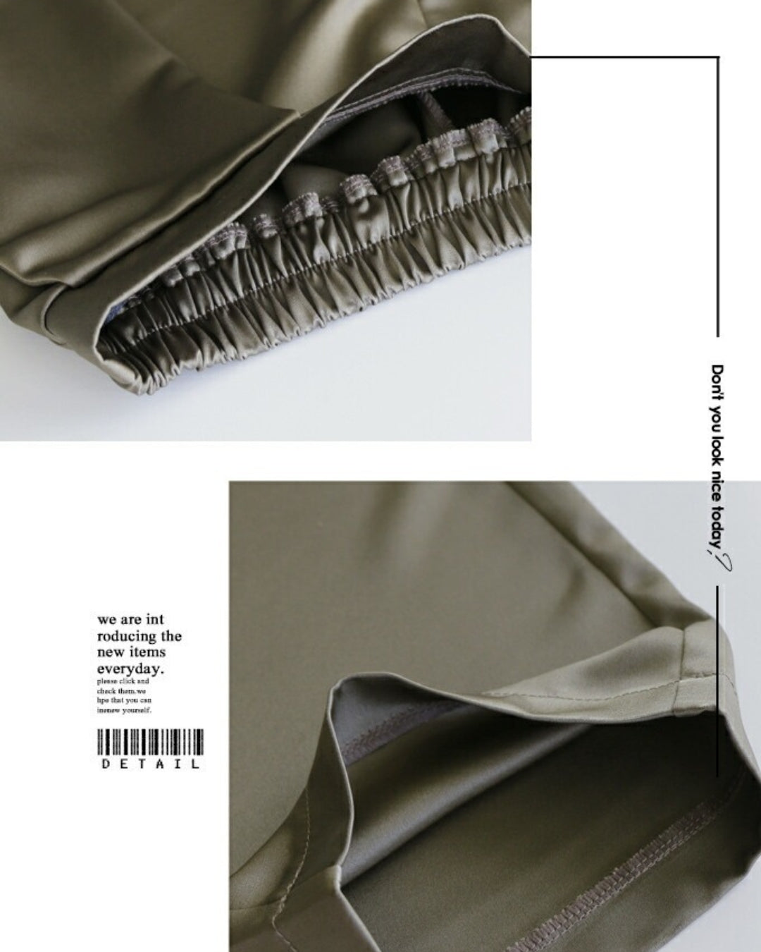 オトナ OTONA 大人の品格 ツヤパンツ (カーキ) カーキ